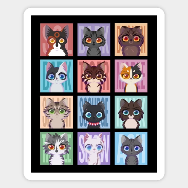 Dark Forest Cats Magnet by dudinkah